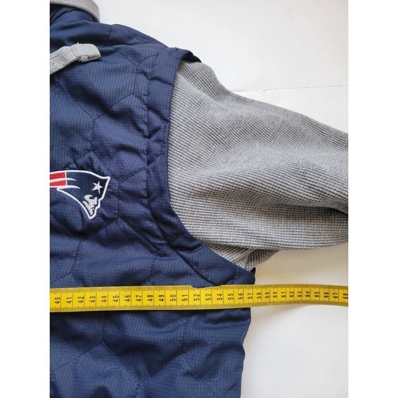 New England Patriots Long Sleeve Quilted Lightweight Hooded Jacket Size L NFL - Picture 8 of 13